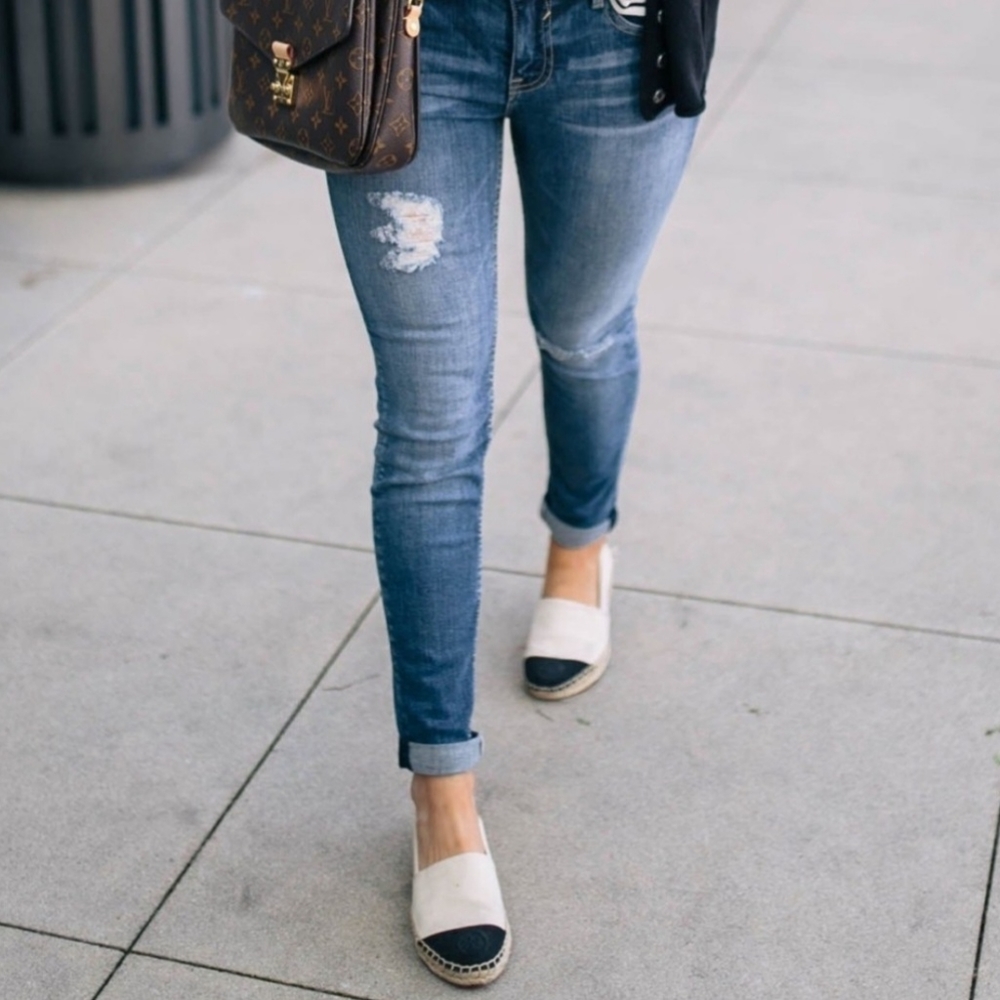 Tory Burch Color Block Canvas Espadrille Flats Si… - image 1